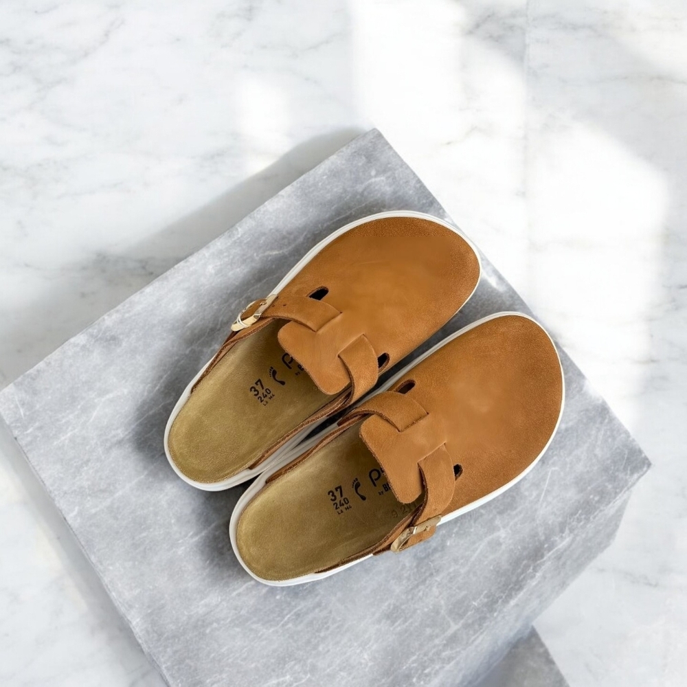 Birkenstock Papillio Mink Narrow Chunky Platform Clog Shoes